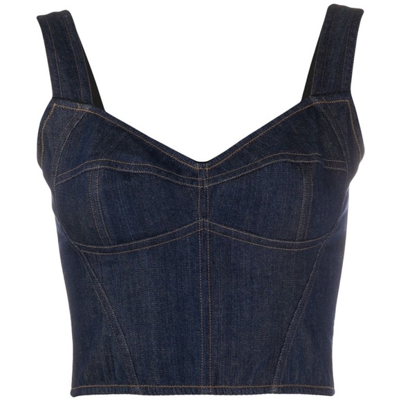 Dolce & Gabbana Tops - Dolce and Gabbana cropped denim corset top
